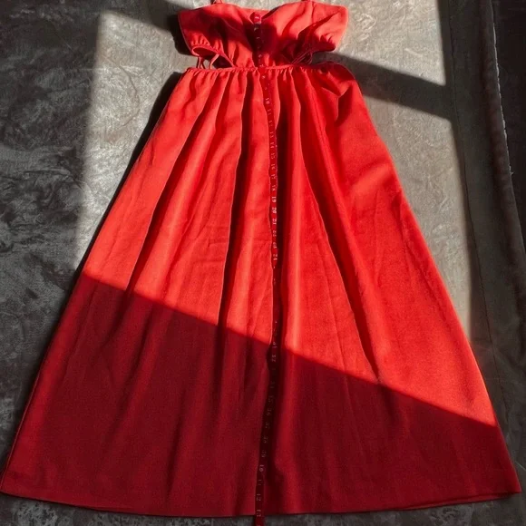 Line and Dot Skylar Tangerine Cutout Waist Maxi Dress Women’s Size Small - Picture 4 of 10